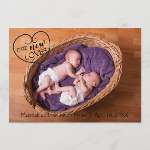 Jumelle nos nouveaux amours - faire-part de