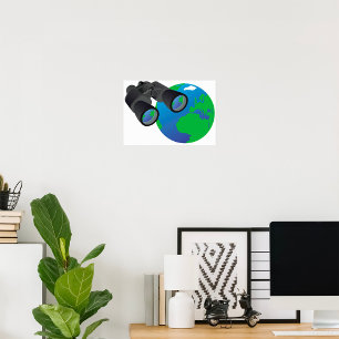 Jumelles Et Poster De La Terre