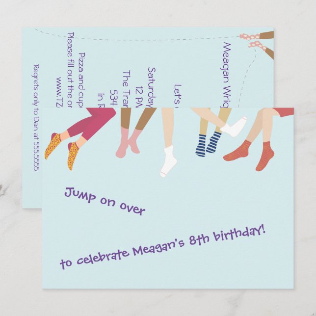 Jump And Bounce Party Invitation (Front/Back)