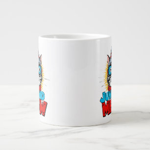 Jump and Meow – Adventure Cat Design Large Coffee Mug