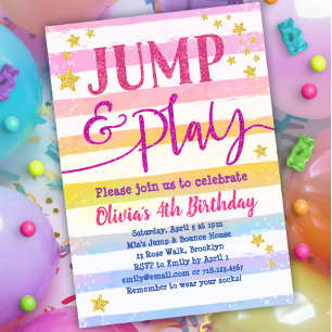 Jump Anniversaire Invitation Filles Jump & Play Pa