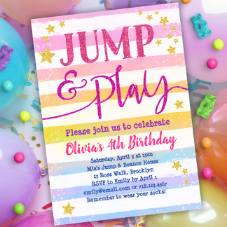 Jump Anniversaire Invitation Filles Jump & Play Pa