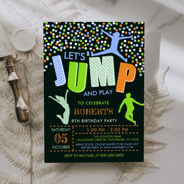 Jump Anniversaire, Jump Trampoline Invitation (Créateur téléchargé)
