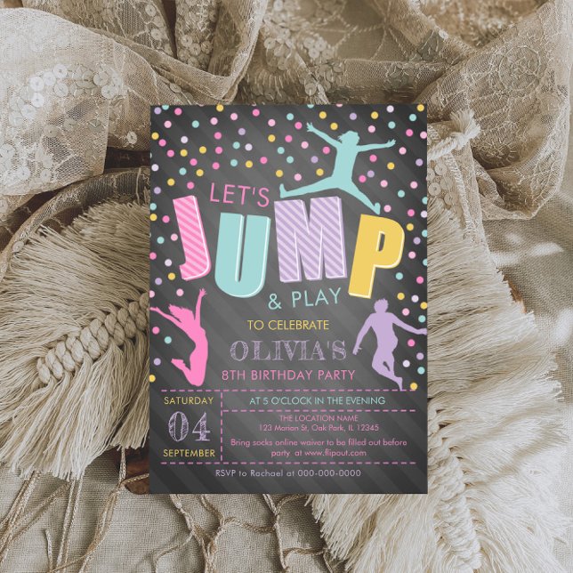 Jump Anniversaire, Jumping Party Invitation (Créateur téléchargé)
