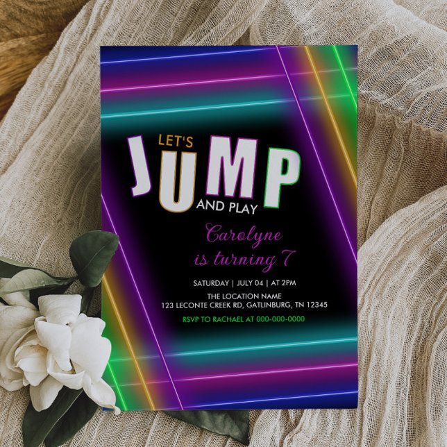 Jump Anniversaire Trampoline Party Invitation (Créateur téléchargé)