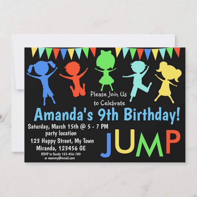 Jump birthday invitation (Front)