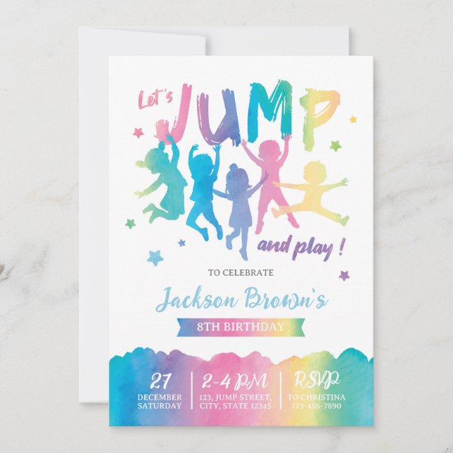 Jump Birthday Invitation (Front)