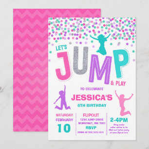 Jump Birthday Invitation Jump Trampoline Party