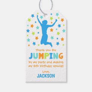 Jump Birthday Party Favour Tags, Boy Gift Tags