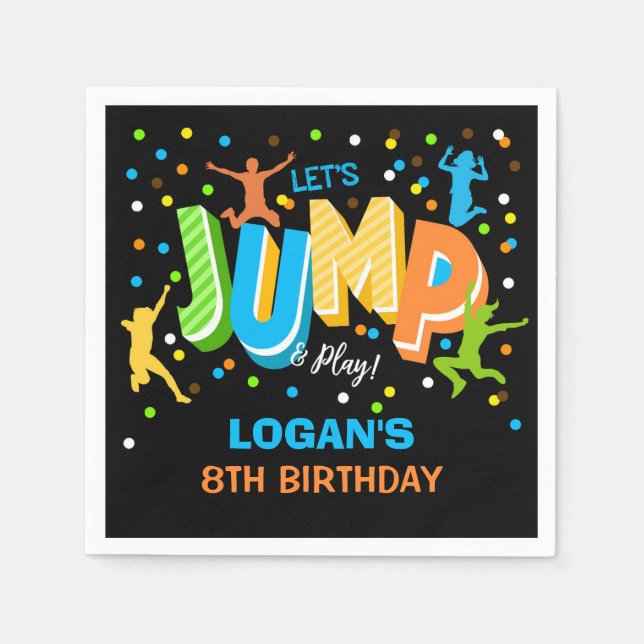 Jump Birthday Personalized Napkins (Front)