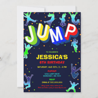 Jump Bounce House Birthday Party Invitation