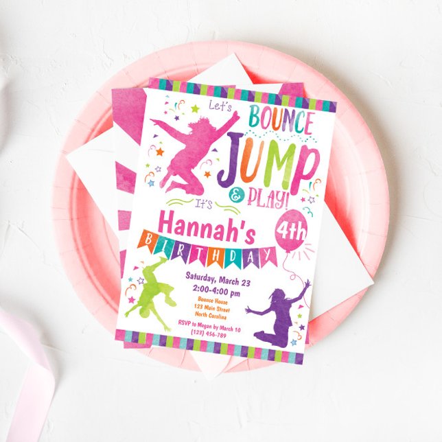 Jump Bounce House Trampoline Invitation d'annivers (Créateur téléchargé)