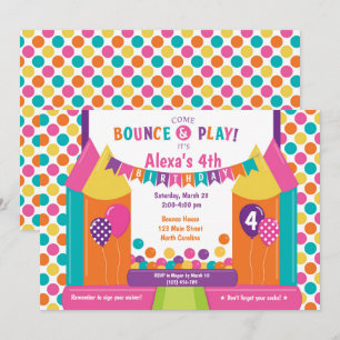 Jump Bounce House Trampoline Invitation d'annivers