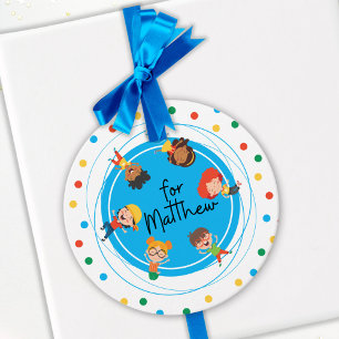 Jump Bounce Play Trampoline Birthday Thank You Favour Tags