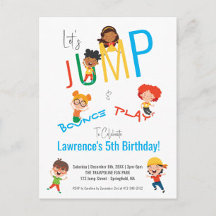 Jump Bounce Play Trampoline Park Party Birthday Postcard