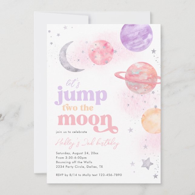 Jump DEUX Lune Invitation Anniversaire (Devant)