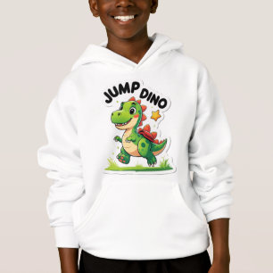 Jump Dino – Playful Cartoon Sticker hoodie 