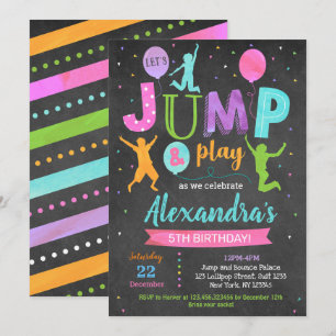 Jump House Trampoline Park Invitations d'anniversa