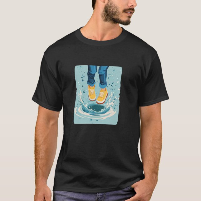 Jump into the Fun with this Puddle Jumping Graphic T-Shirt (Front)
