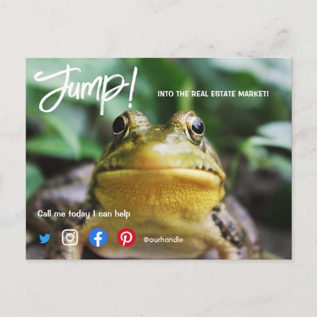 jump into the real estate market sell home frog postcard (Front)