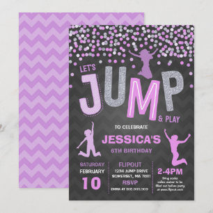 Jump Invitation à l'anniversaire Trampoline Party