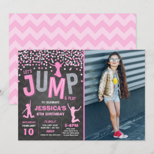 Jump Invitation à l'anniversaire Trampoline Party