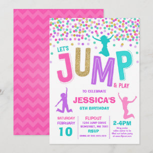 Jump Invitation à l'anniversaire Trampoline Party