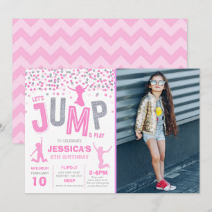 Jump Invitation à l'anniversaire Trampoline Party