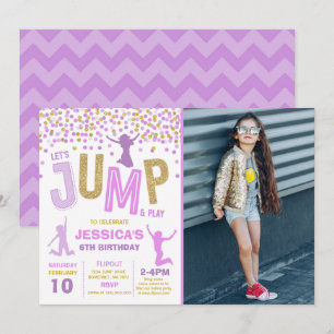 Jump Invitation à l'anniversaire Trampoline Party