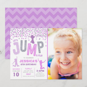 Jump Invitation à l'anniversaire Trampoline Party