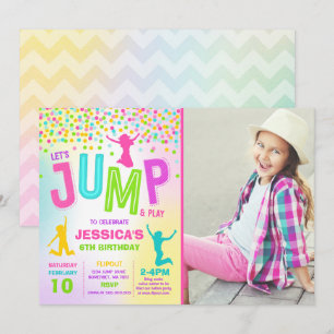 Jump Invitation à l'anniversaire Trampoline Party
