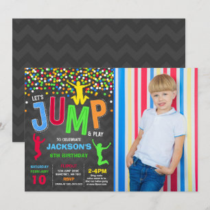 Jump Invitation à l'anniversaire Trampoline Party