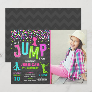Jump Invitation à l'anniversaire Trampoline Party