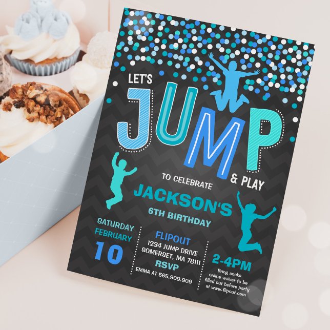 Jump Invitation Anniversaire Jump Trampoline Party (Créateur téléchargé)