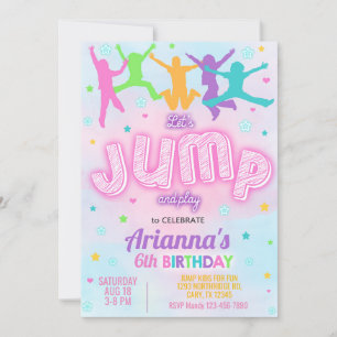 JUMP invitation d'anniversaire fille, sautons invi