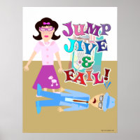 Jump Jive and Fail Swing Dance Cartoon Design