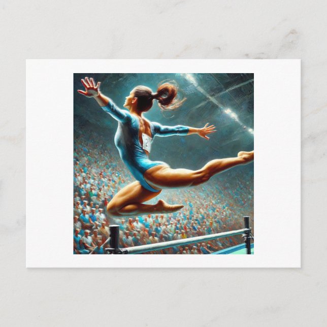 Jump Over Gymnastic Bar,  Postcard (Front)