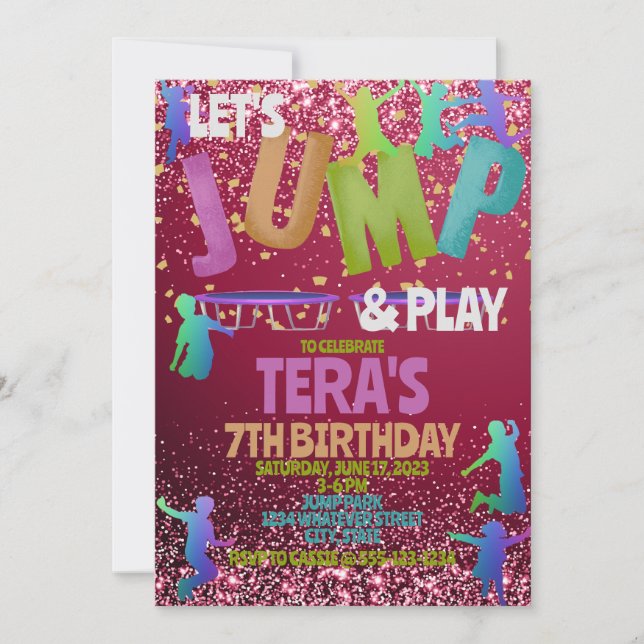 Jump Park Kids Birthday Party Custom Invitation (Front)