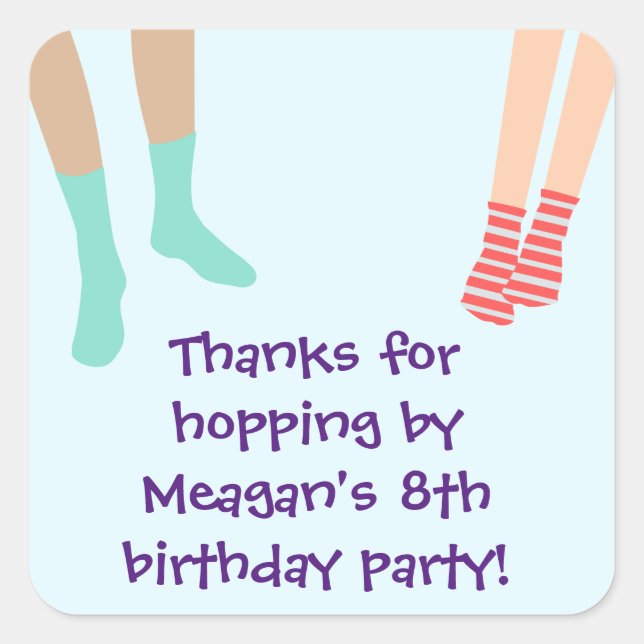 Jump Party Thank You Sticker (Front)