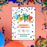 Jump Play Trampoline Park Party Kids Birthday   Invitation<br><div class="desc">Personalize your amazing Jump Play Trampoline Park Party Colourful Kids Birthday Invitation with your kid's name/age and surprise family and friends! Feel free to contact us if you need help,  and we will gladly assist you.</div>
