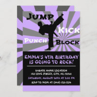Jump Punch Kick Block Karate Party Birthday