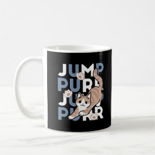Jump Purr Jump: Playful Cat Design with Fun Art Coffee Mug