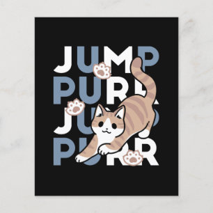 Jump Purr Jump: Playful Cat Design with Fun Art Flyer