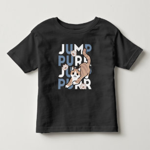 Jump Purr Jump: Playful Cat Design with Fun Art Toddler T-shirt