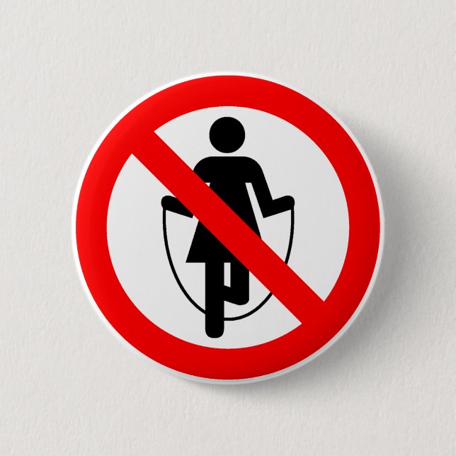 Jump Rope Prohibited Highway Sign 2 Inch Round Button (Front)