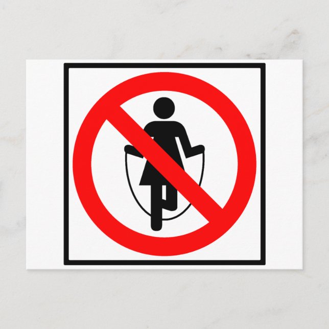 Jump Rope Prohibited Highway Sign Postcard (Front)