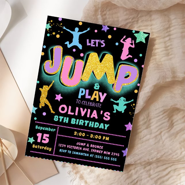Jump Trampoline Anniversaire Fête Invitation (Créateur téléchargé)