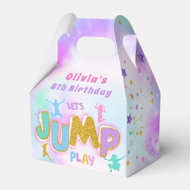 Jump Trampoline Birthday Party Favour Box (Front Side)