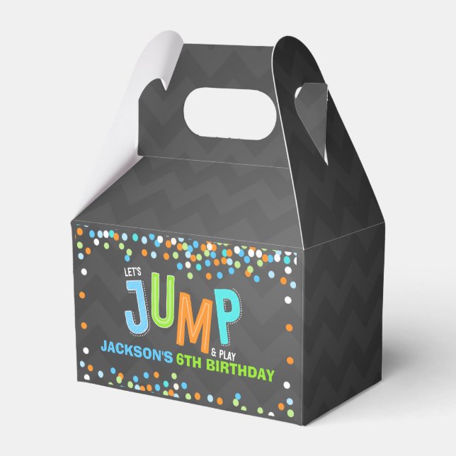 Jump Trampoline Birthday Party Supplies Decor Favor Box (Front Side)