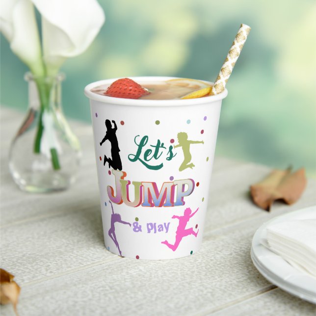 Jump Trampoline Colourful Birthday Party  Paper Cups (Insitu)
